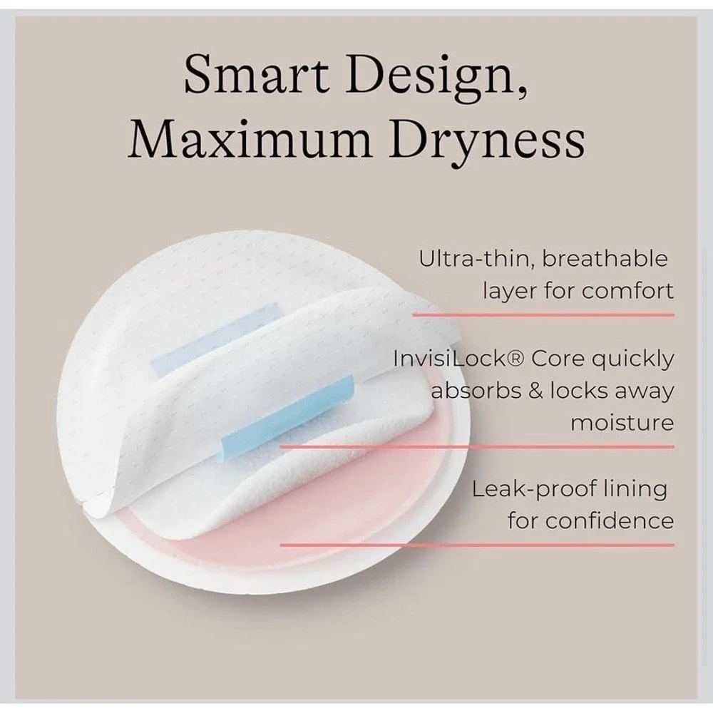 Lansinoh Stay Dry Disposable Nursing Pads for Breastfeeding, 100 Count